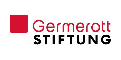 Logo der Germerott Stiftung mit einem durchgehenden roten Quadrat auf der linken Seite und dem Schriftzug Germerott STIFTUNG auf der rechten Seite, Germerott in roter und STIFTUNG in fetten schwarzen Buchstaben.
